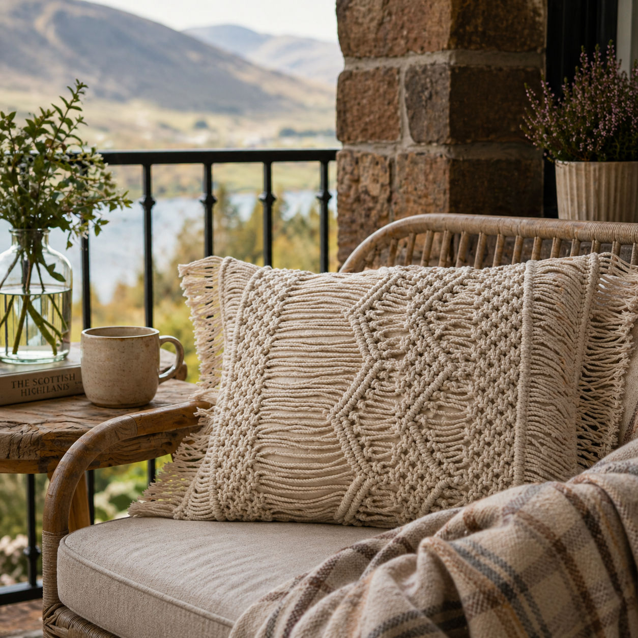 Luxurious Macrame Accent Cushion Cover